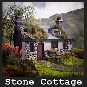 Stone Cottage 33 Assets Low-poly 3D model_8