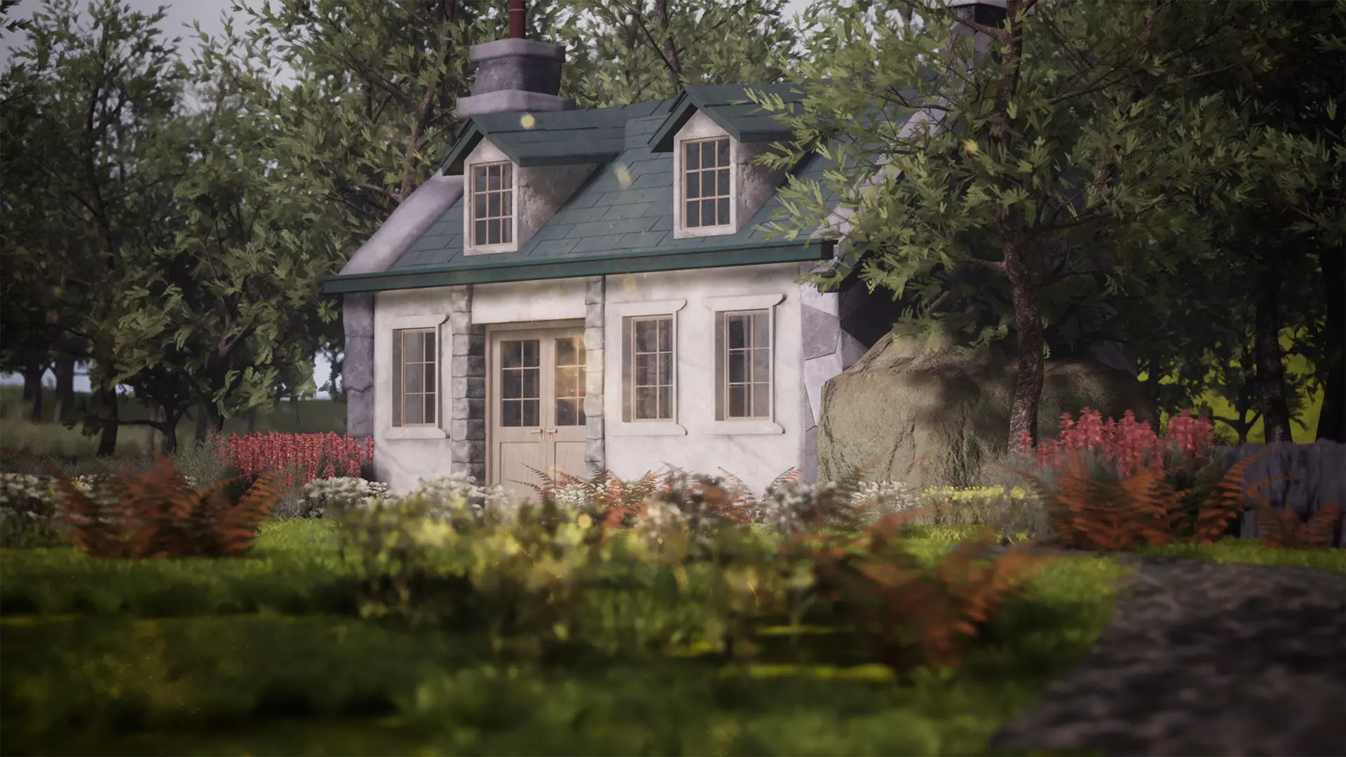 Stone Cottage 33 Assets Low-poly 3D model_0