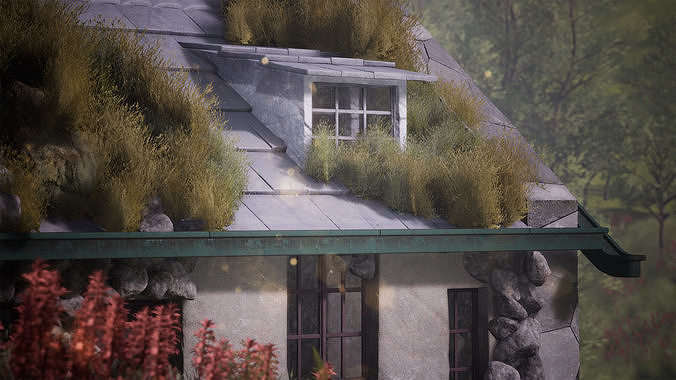 Stone Cottage 33 Assets Low-poly 3D model 3