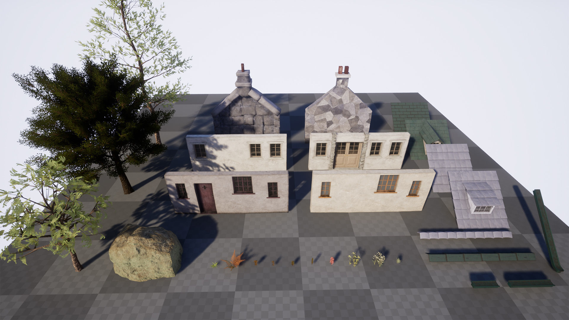 Stone Cottage 33 Assets Low-poly 3D model_9