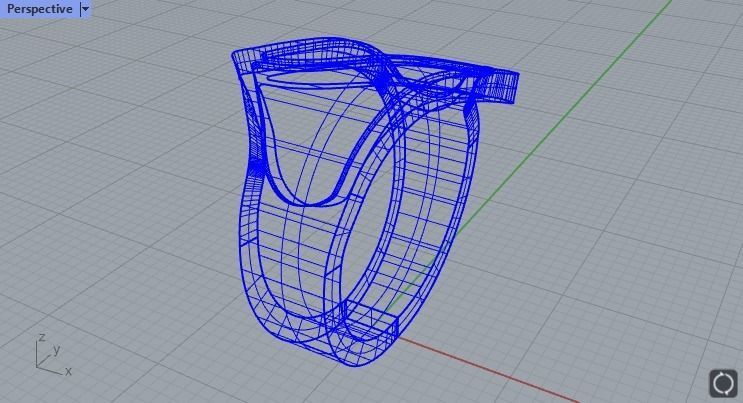 Enamel ring with 2 sections size 16 3D print model_3