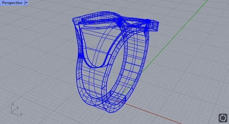 Enamel ring with 2 sections size 17 3D print model_5