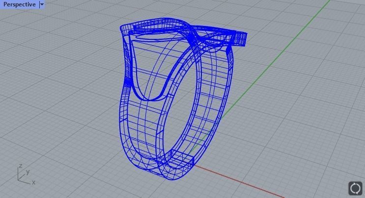 Enamel ring with 2 sections size 19 3D print model_3