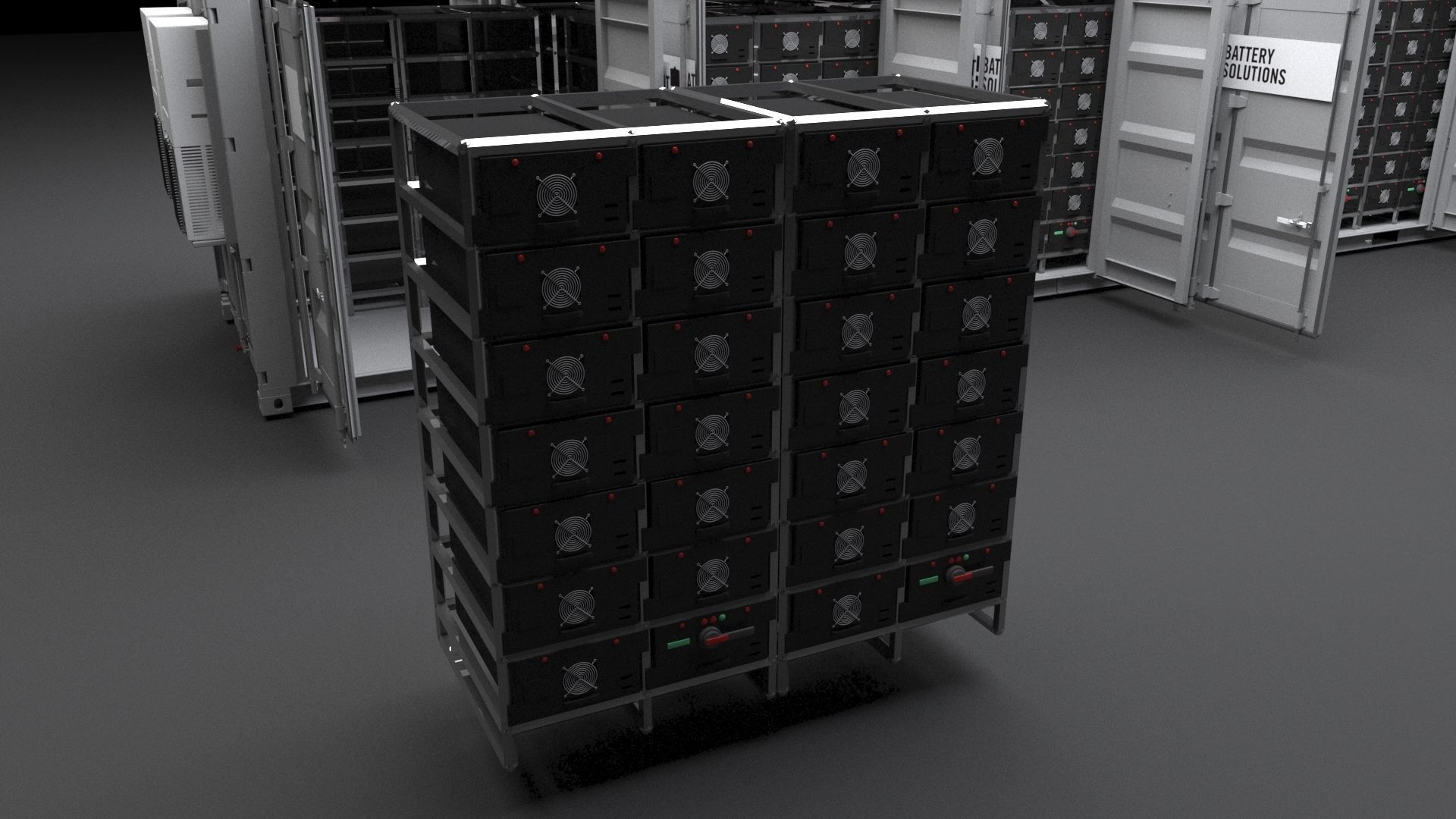 Battery Energy Storage System Container BESS 3D model_11