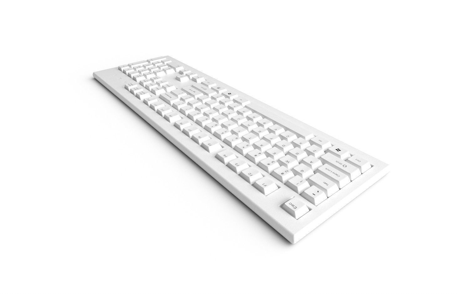 Pc Keyboard M01 White Low-poly 3D model_5