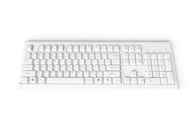 Pc Keyboard M01 White Low-poly 3D model