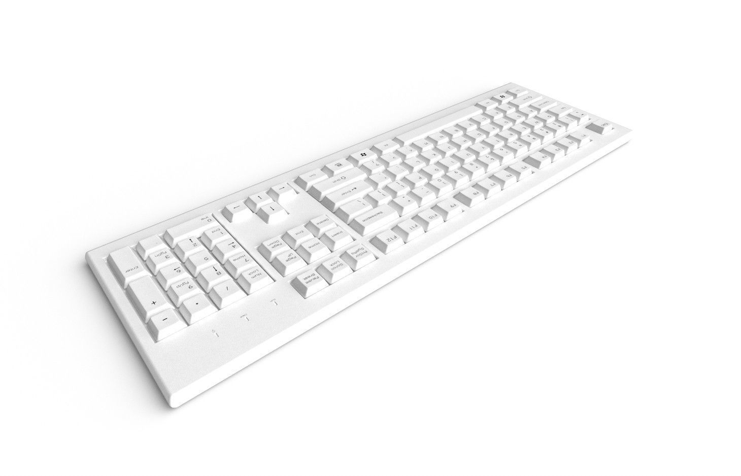 Pc Keyboard M01 White Low-poly 3D model_4
