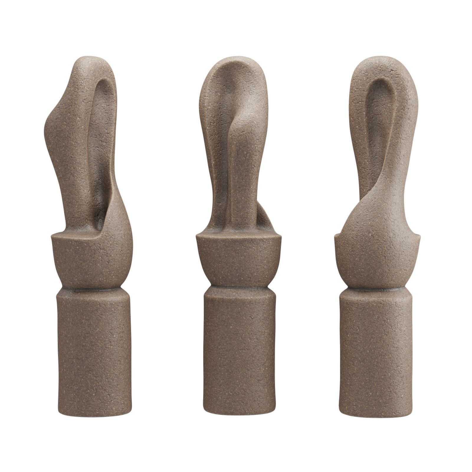 Abstract tall figure sculpture Low-poly 3D model_1