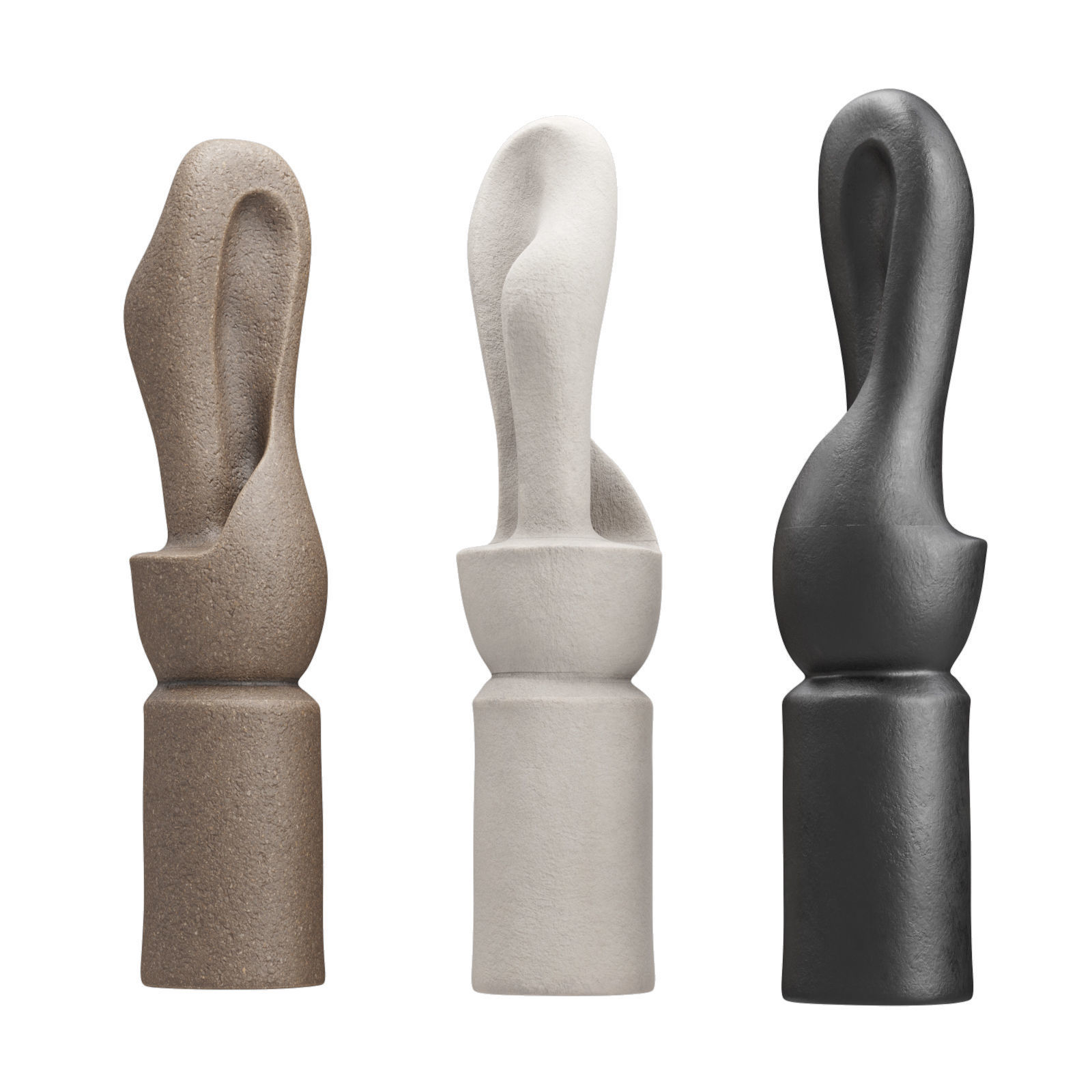 Abstract tall figure sculpture Low-poly 3D model_5