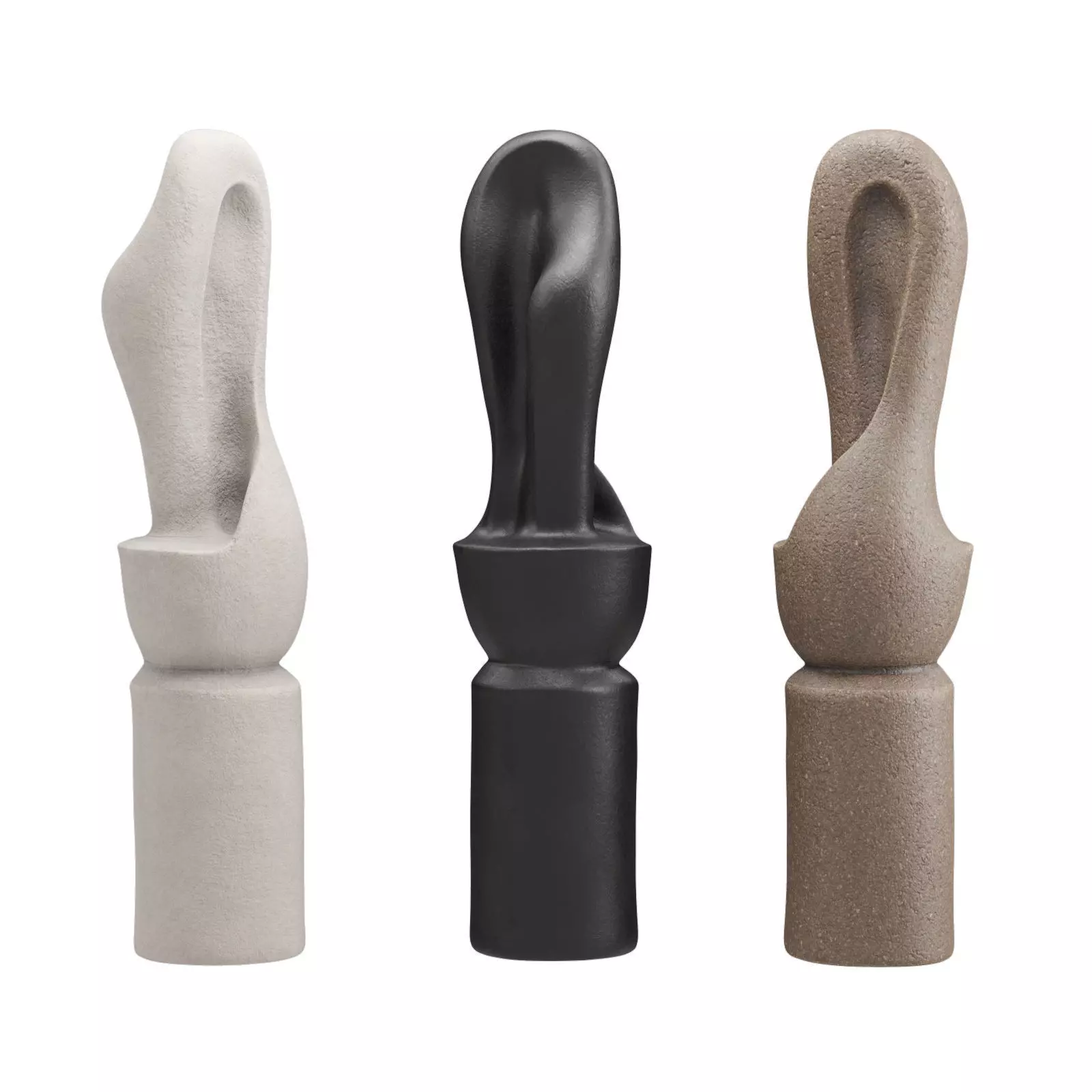 Abstract tall figure sculpture Low-poly 3D model_0