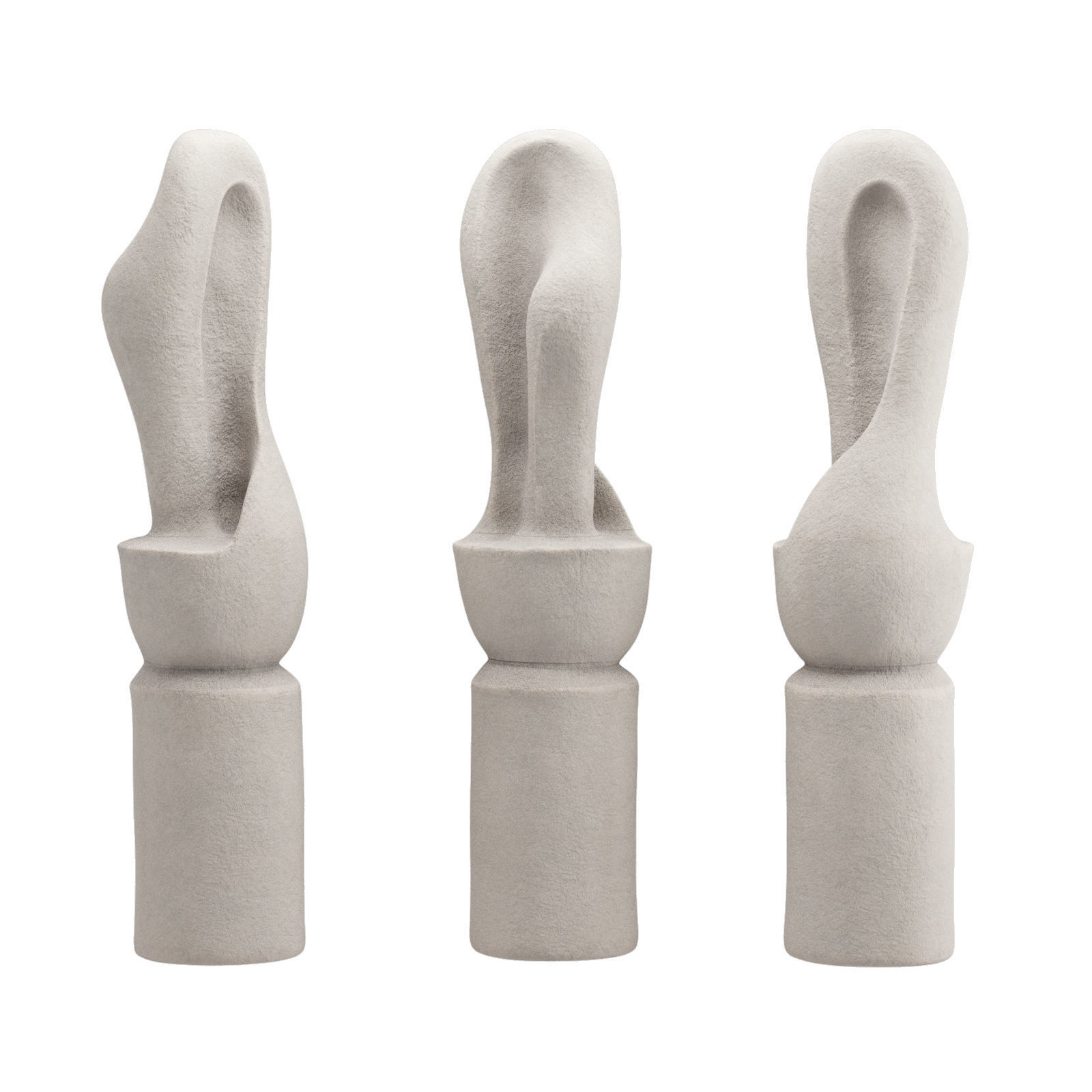 Abstract tall figure sculpture Low-poly 3D model_2