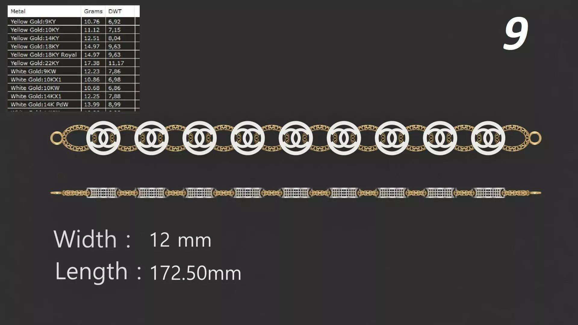 Turkish Jali Bracelet Chain 9 3D print model_0