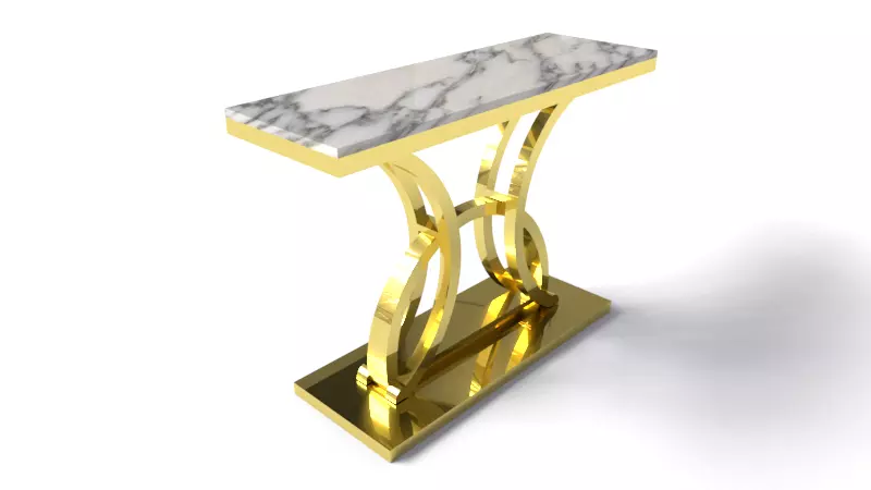 Console table stainless 3D model_0