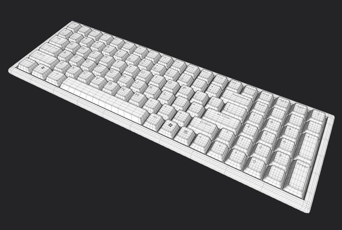 Pc Keyboard M02W Low-poly 3D model_5