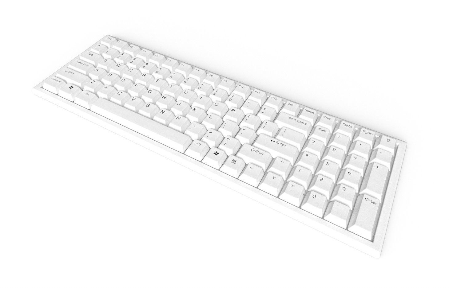 Pc Keyboard M02W Low-poly 3D model_4