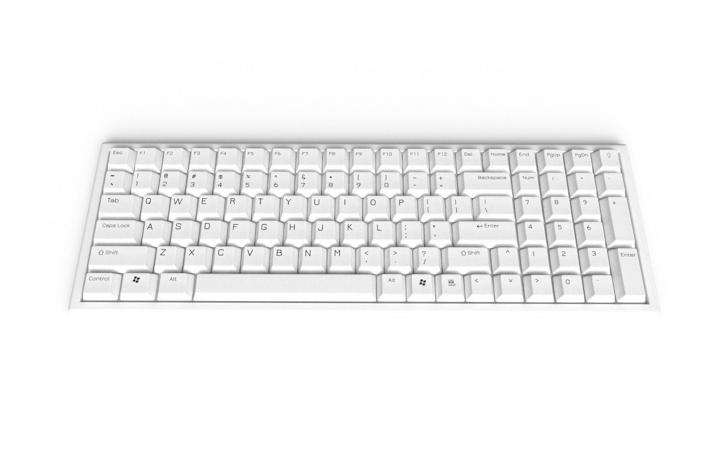 Pc Keyboard M02W Low-poly 3D model_3