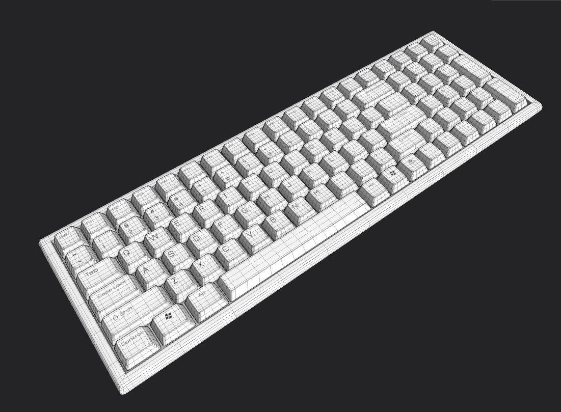 Pc Keyboard M02W Low-poly 3D model_1