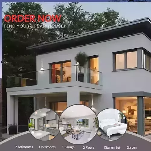 Modern Double Story Home with Open Floor Plan 3D Model