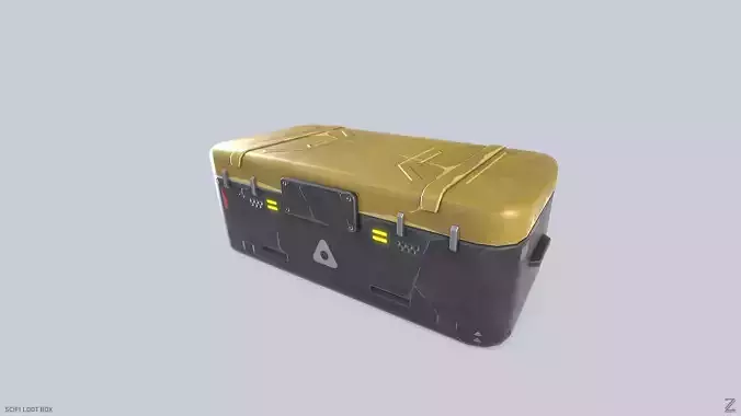 Scifi loot box Low-poly 3D model