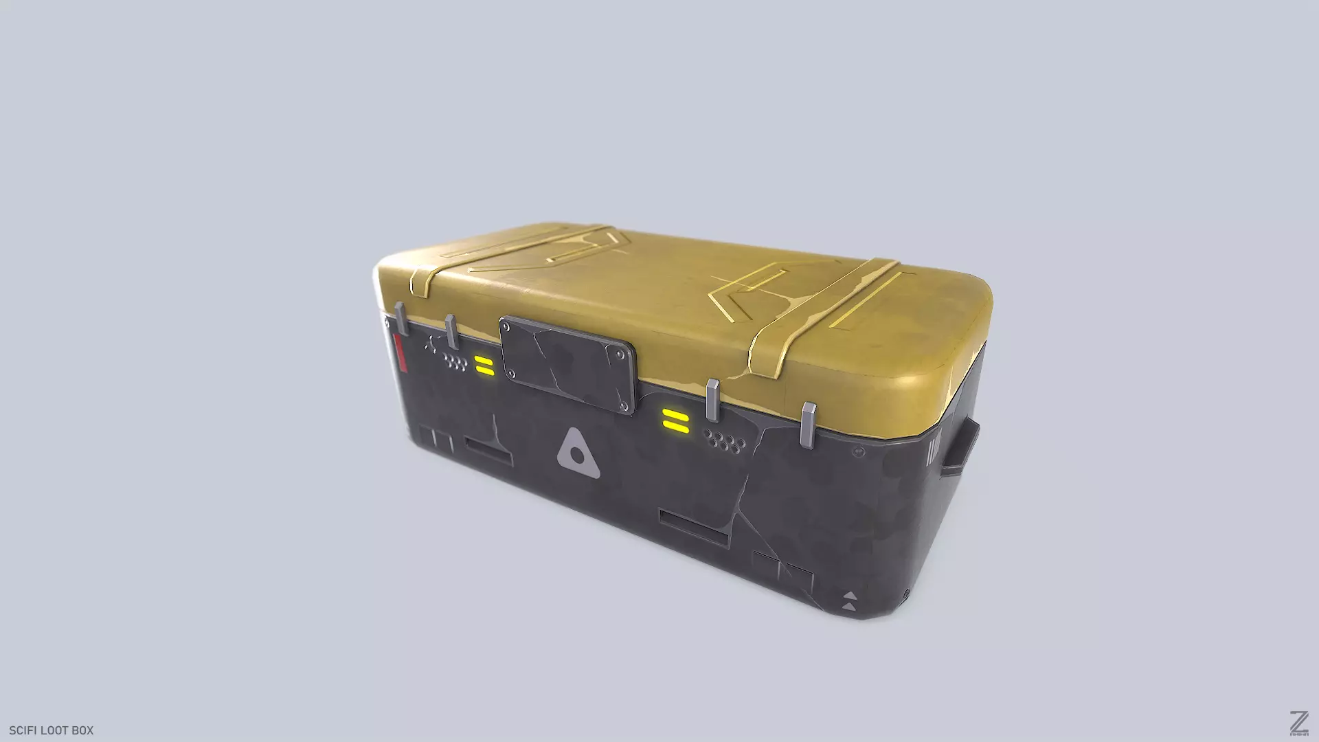 Scifi loot box Low-poly 3D model_0