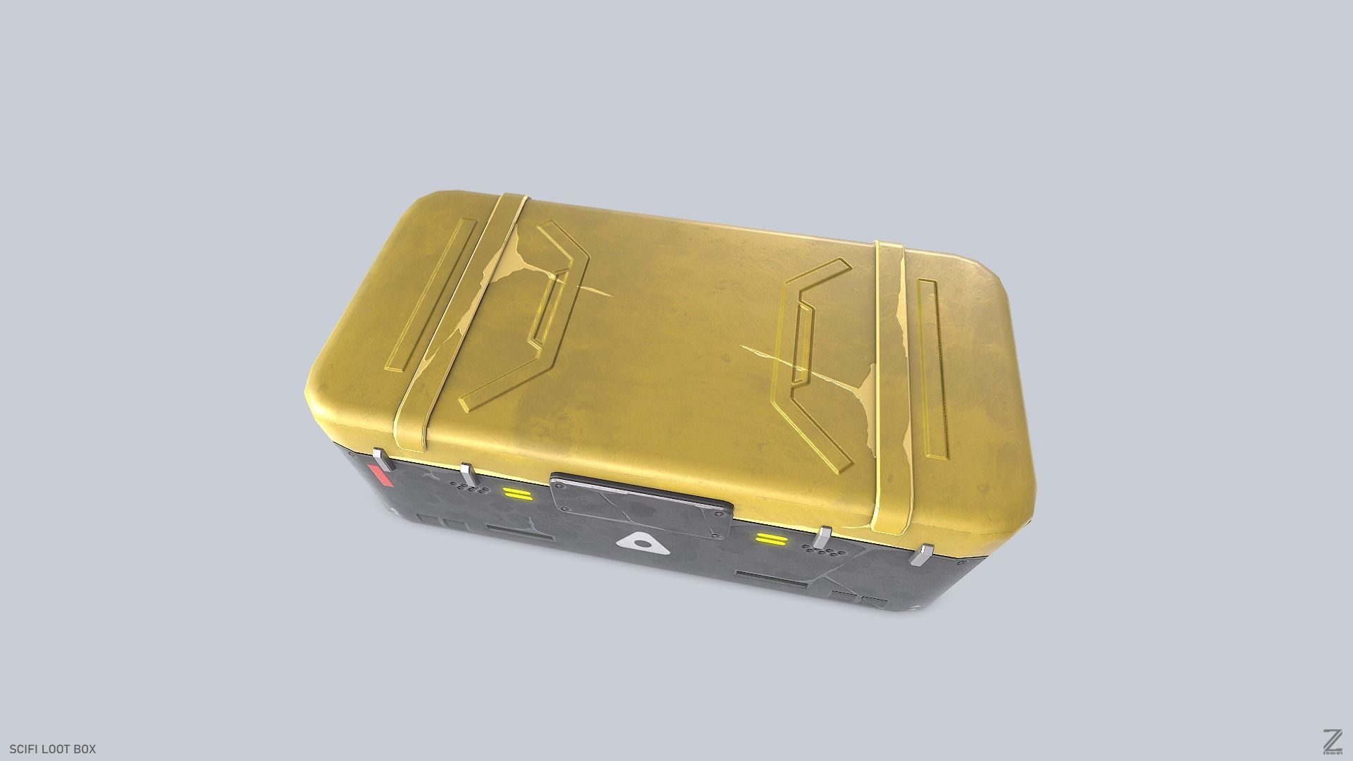 Scifi loot box Low-poly 3D model_6