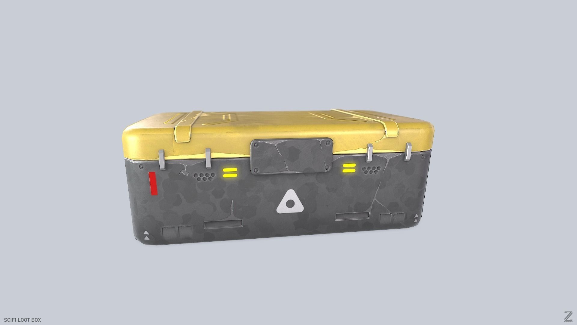 Scifi loot box Low-poly 3D model_7