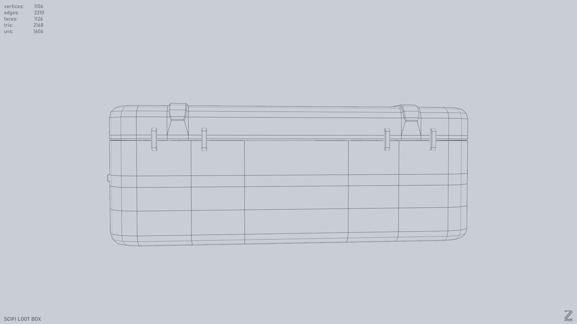 Scifi loot box Low-poly 3D model_14