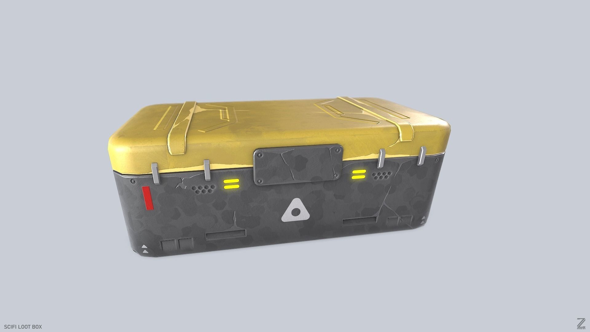 Scifi loot box Low-poly 3D model_8