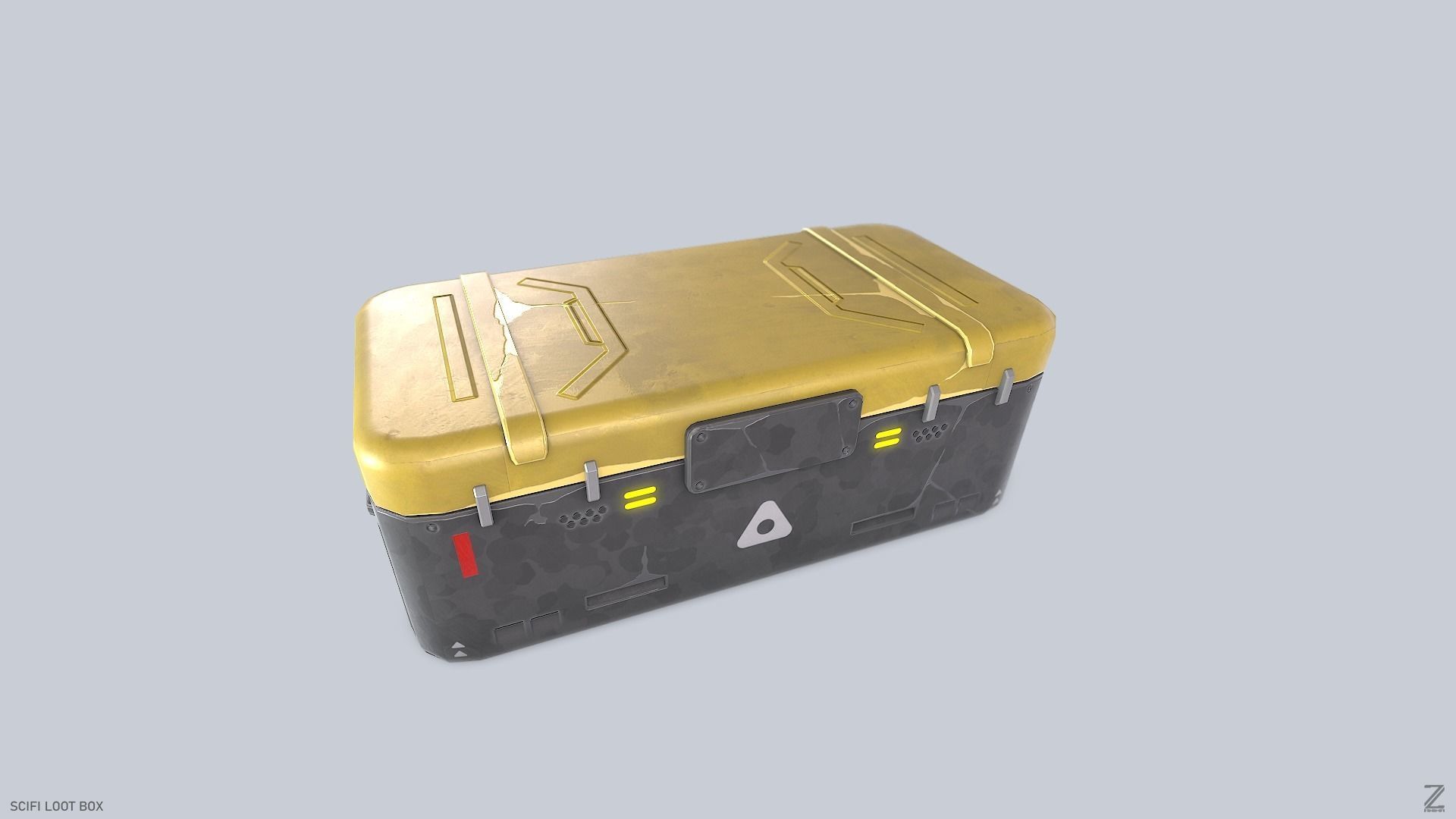 Scifi loot box Low-poly 3D model_4