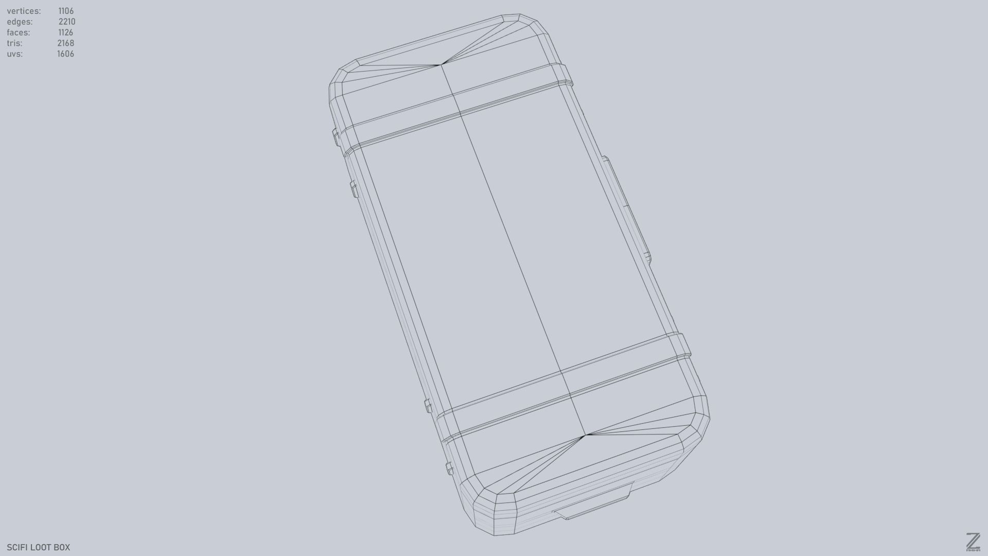 Scifi loot box Low-poly 3D model_15