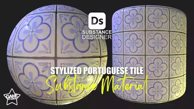 Stylized Portuguese Tiles Material 02 Texture