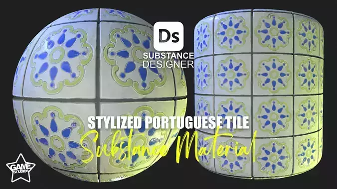 Stylized Portuguese Tiles Material 03 Texture