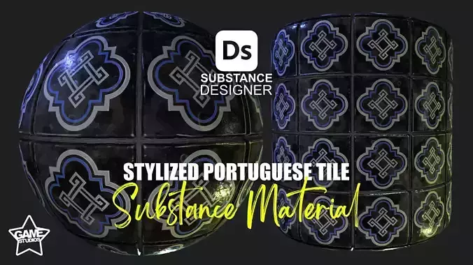 Stylized Portuguese Tiles Material 04 Texture
