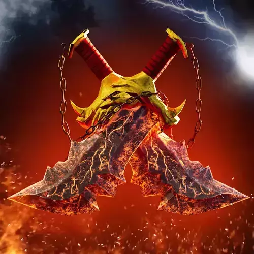 3D Game object blades of chaos Low-poly 3D model
