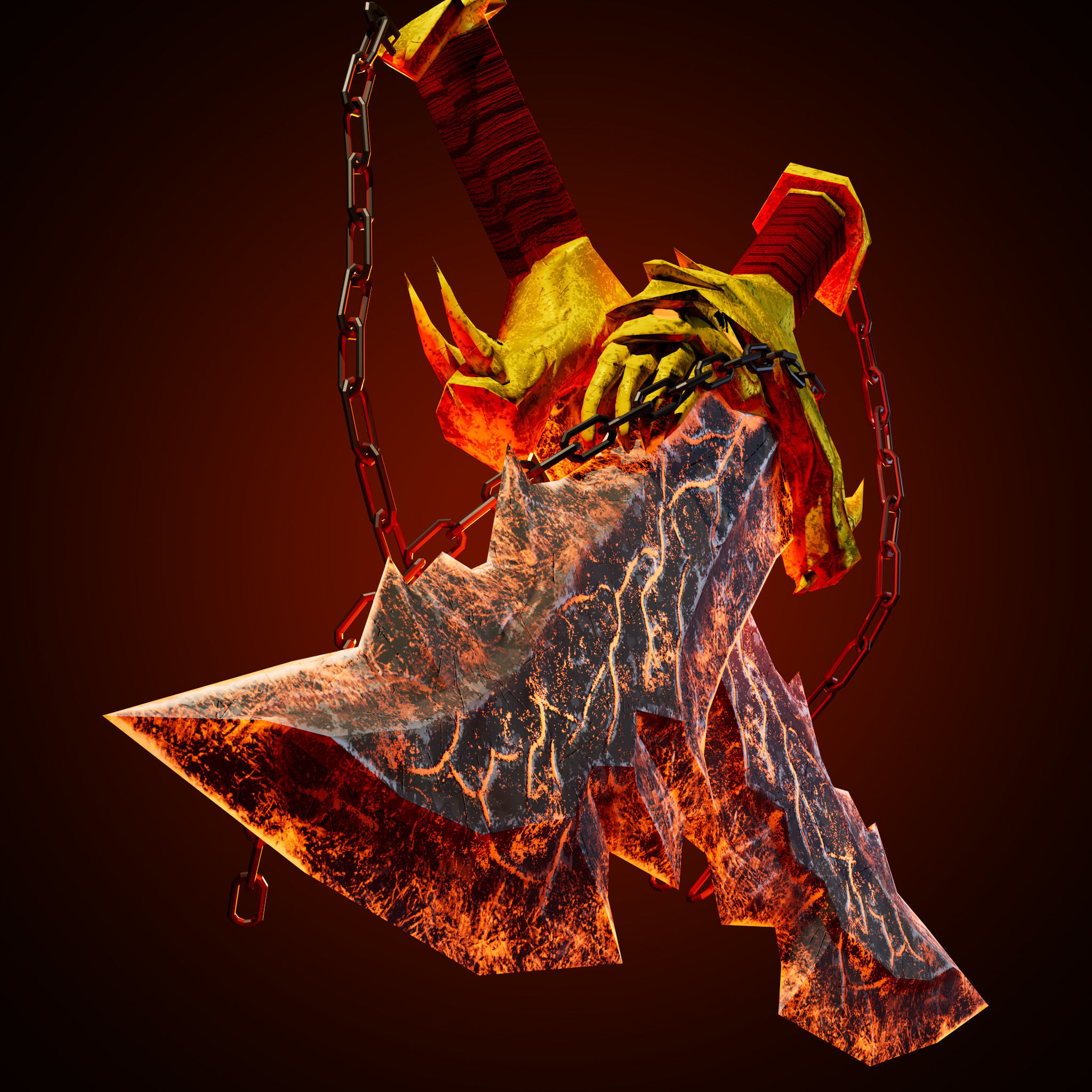 Chaos Exploder Ar Model 3D model 3D Game object blades of chaos VR / AR / low-poly | CGTrader