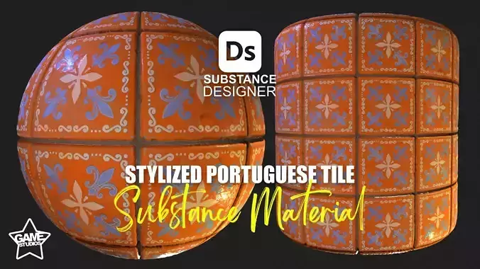 Stylized Portuguese Tiles Material 05