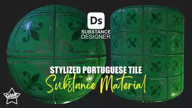 Stylized Portuguese Tiles Material 06 Texture