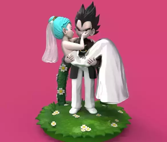 Vegeta and Bulma married chibi 3D print model