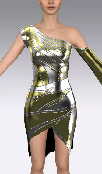 Leaf dress metalic Low-poly 3D model