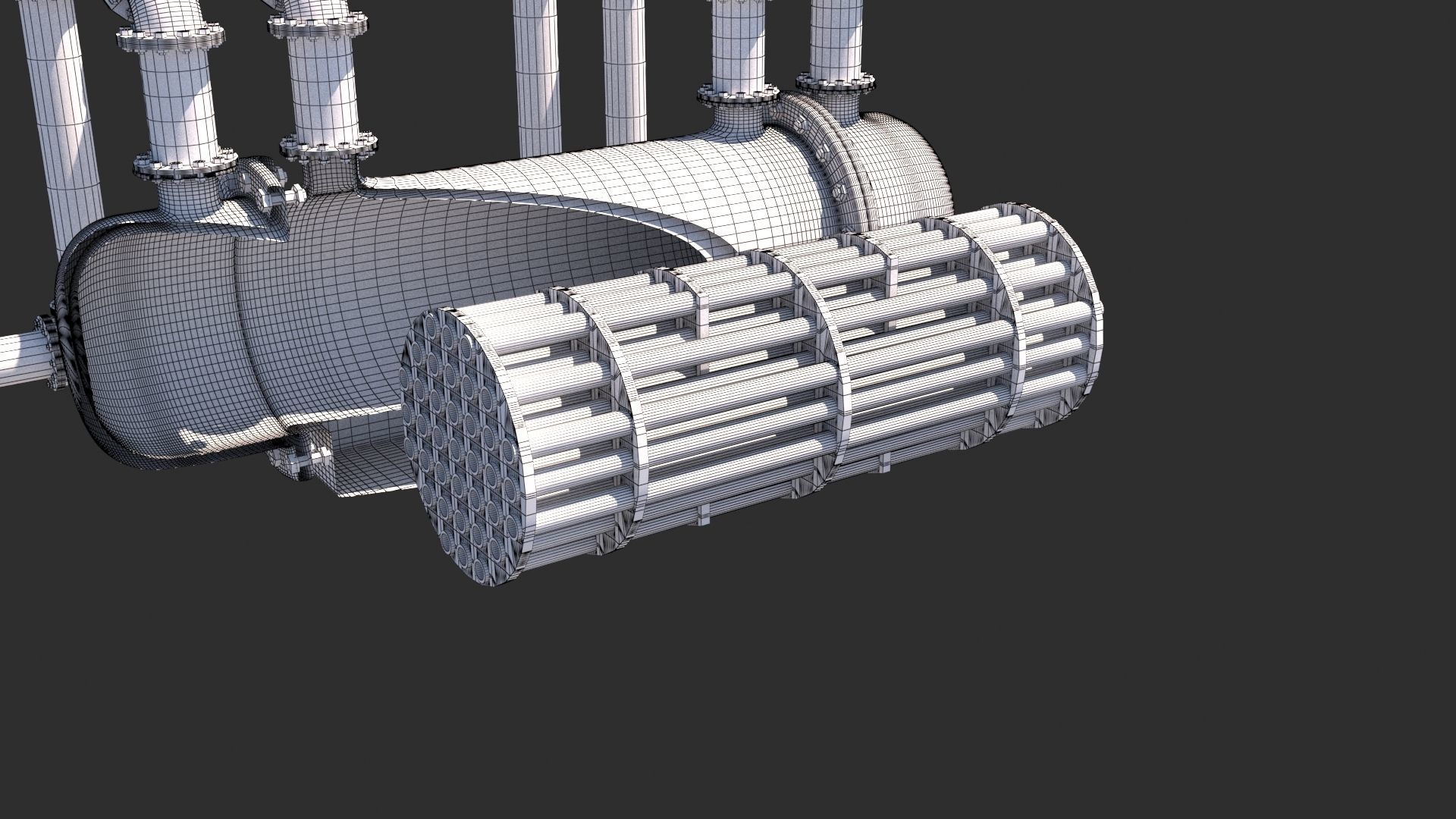 Exchanger Level Refinery Module Refinery Shell and Tube Heat Exchanger 3D model | CGTrader