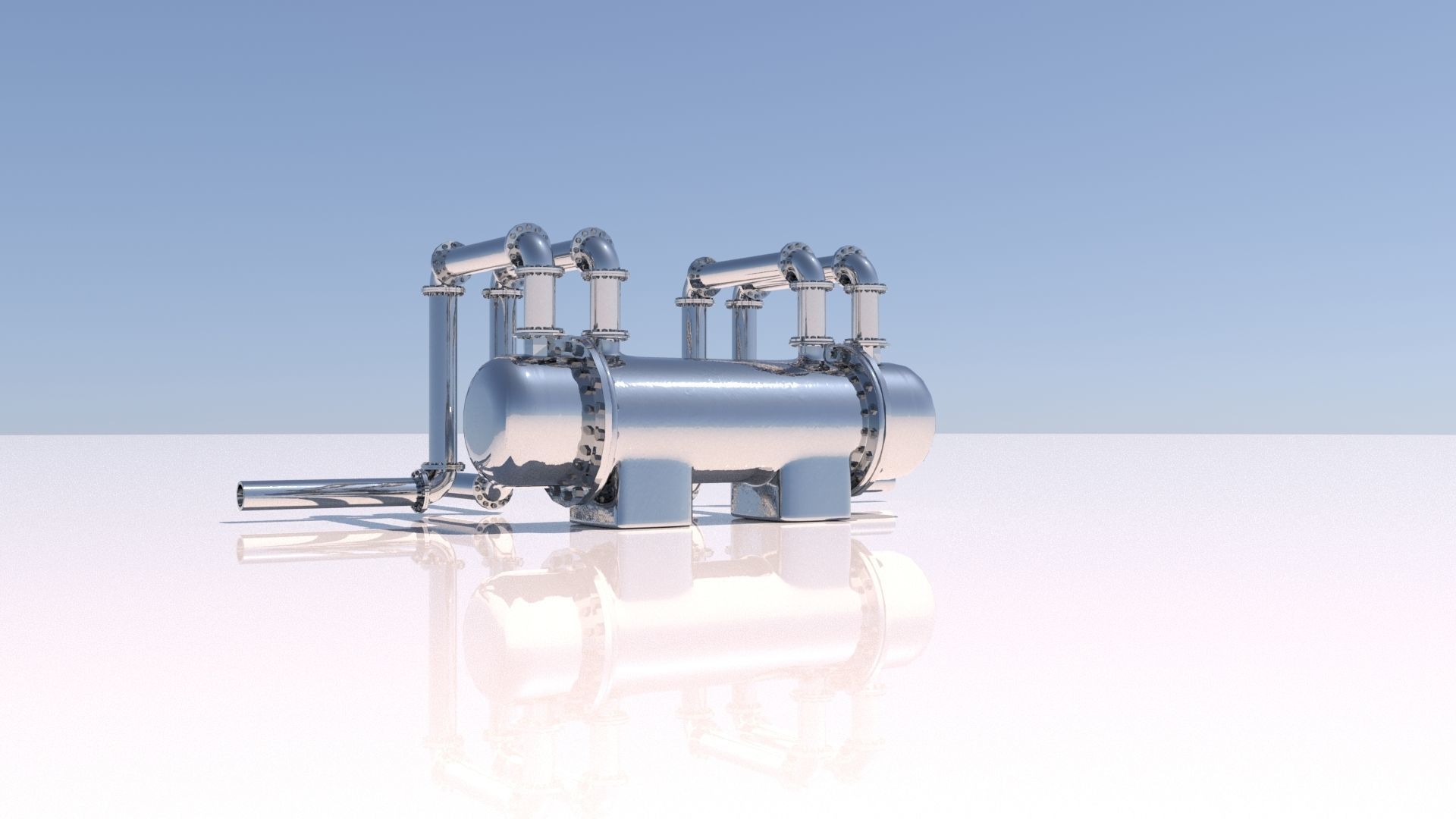 Refinery Shell and Tube Heat Exchanger 3D model | CGTrader