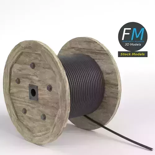 Wooden coil of electric cable