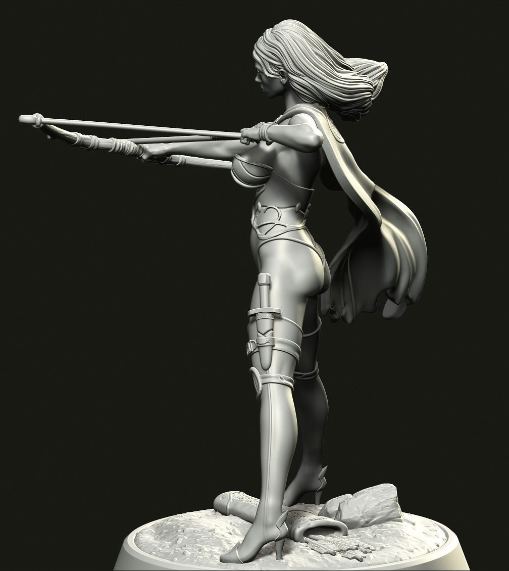 Female Archer  3D print model_2