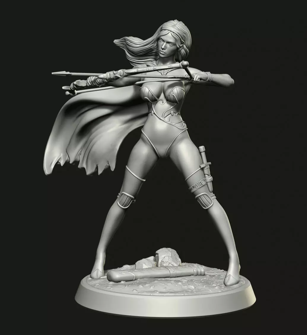 Female Archer  3D print model_0