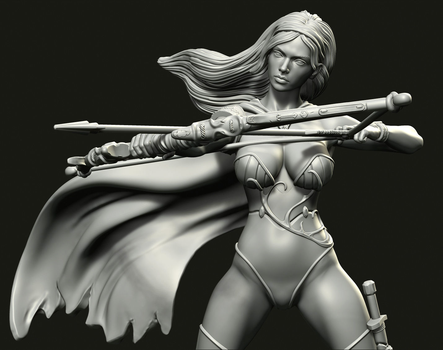 Female Archer  3D print model_3