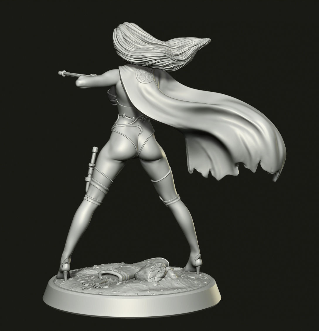 Female Archer  3D print model_1