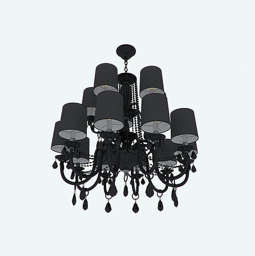 3D Black Chandelier 3D model
