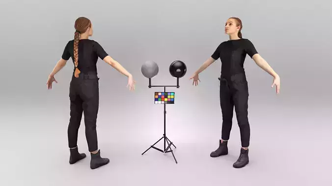 Young woman in casual clothes ready for animation 445