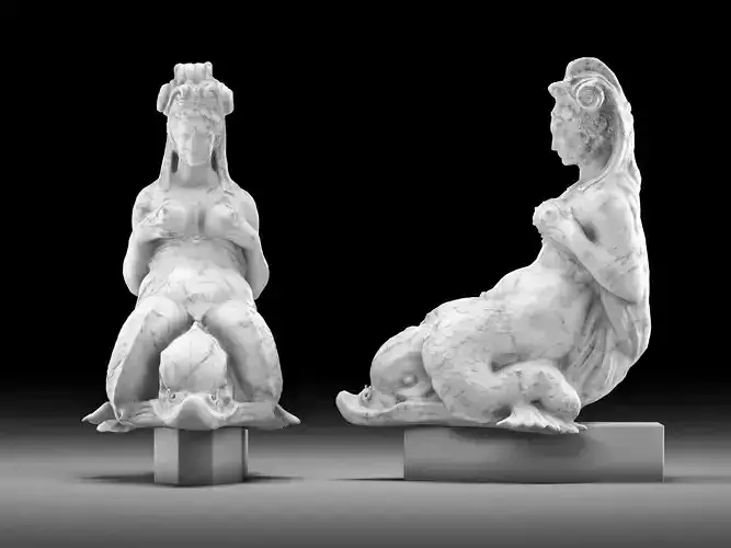 Mermaid marble Low-poly 3D model
