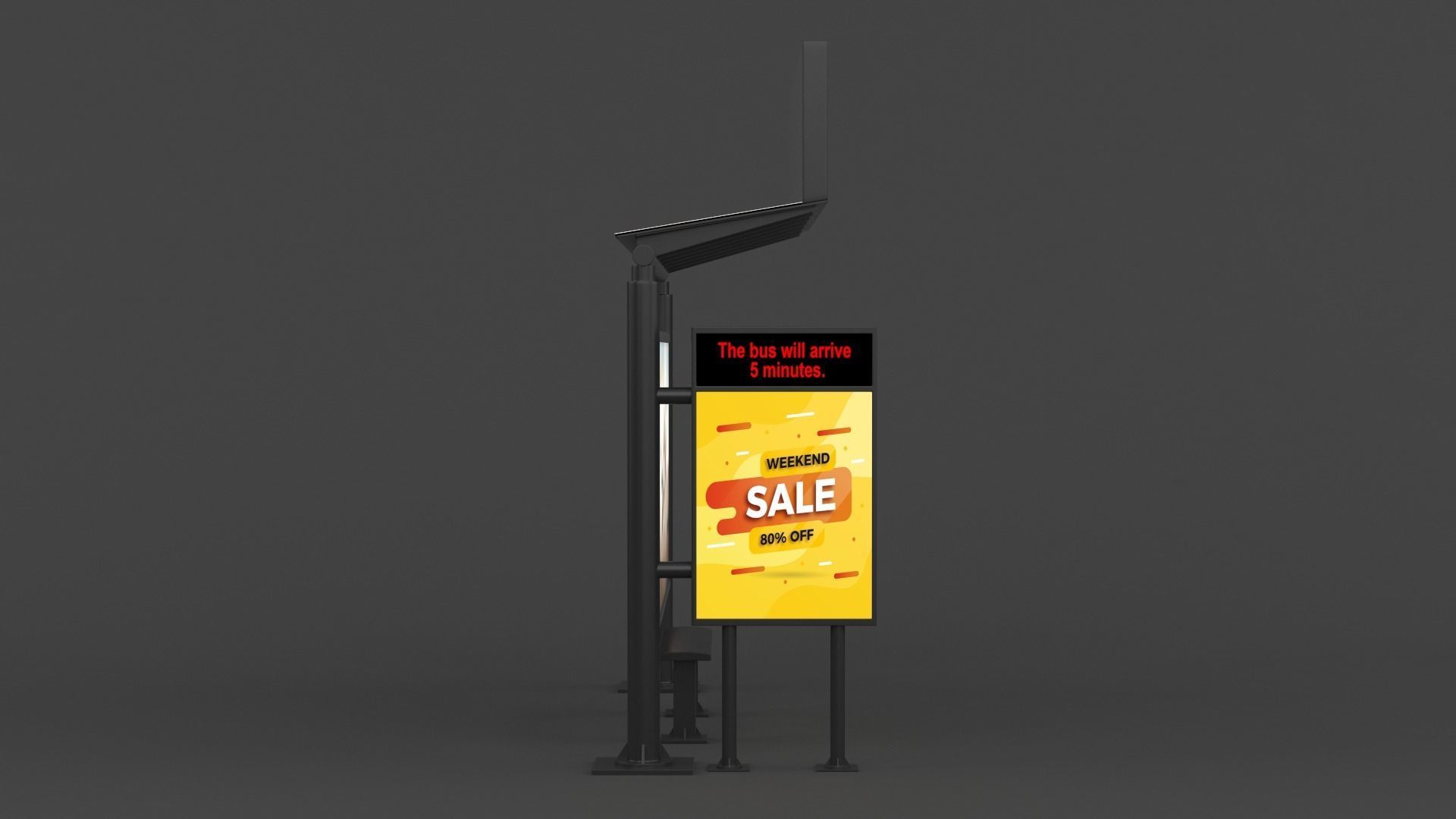 Bus Shelter 3D model_4